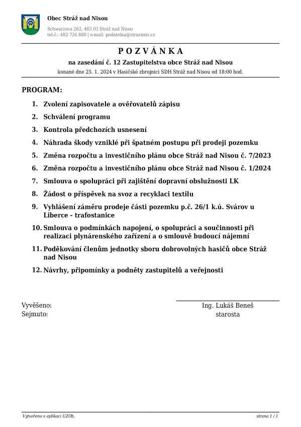 Odkaz ke sledování přímého přenosu ze zasedání: ZDE