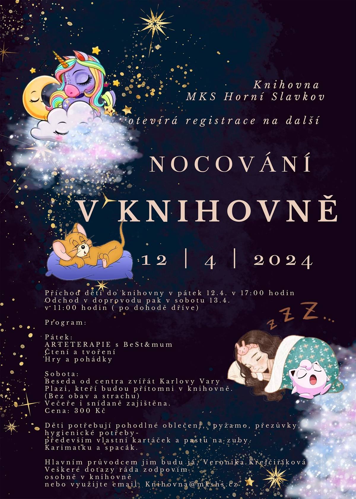 Knihovna MKS HS otevírá registrace na další NOCOVÁNÍ V KNIHOVNĚ.