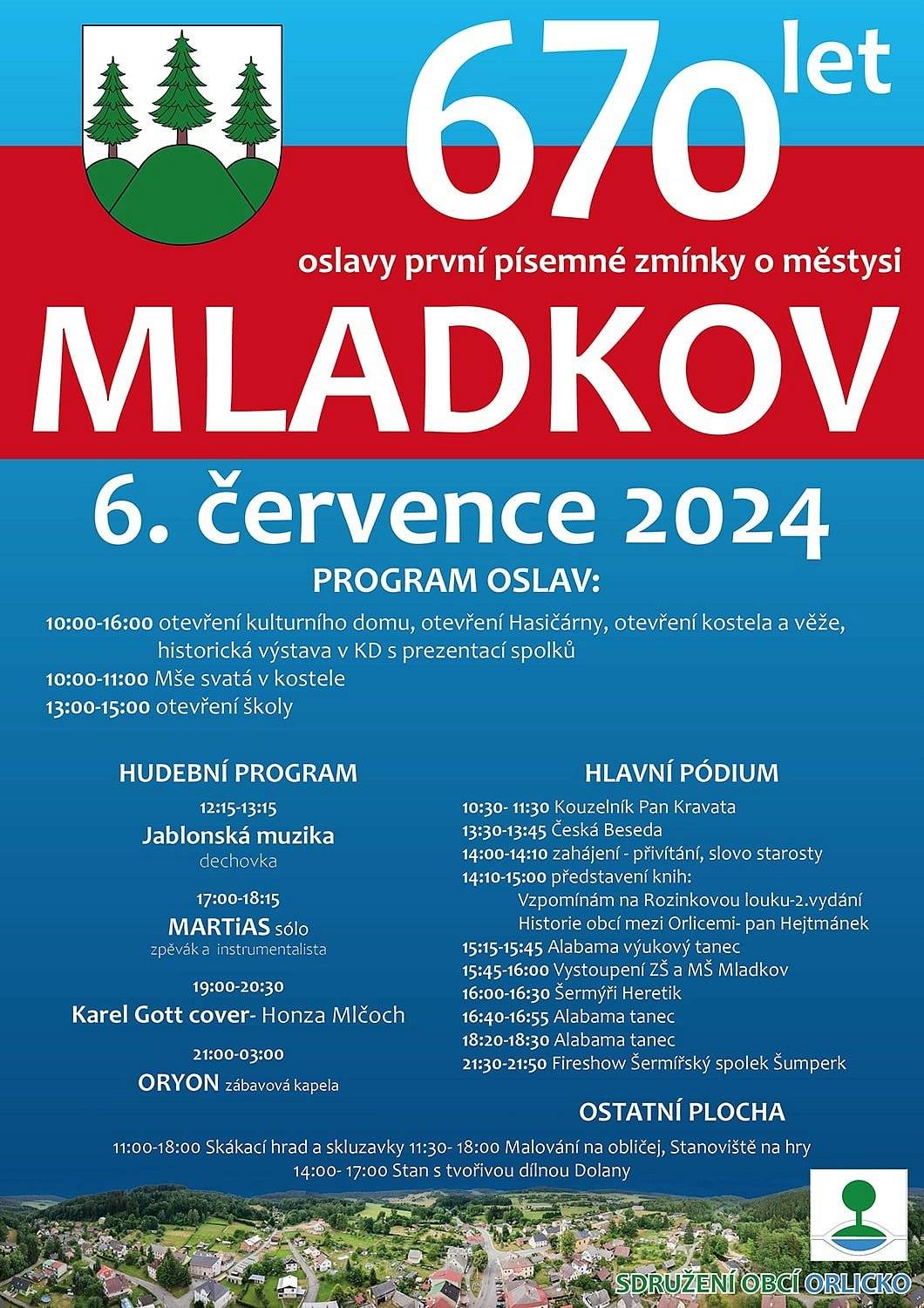 Oslavy první písemné zmínky městyse Mladkov