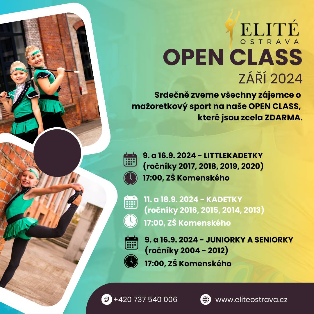 Upoutávka na nábor do mažoretkového sportu -  mažoretkový tým Elité Ostrava trénuje v Porubě. Působí již od roku 2007 a je několikanásobným mistrem ČR, Evropy i Světa.
 Přijímáme děti od 4 let.
 
Letáček - je  v příloze.