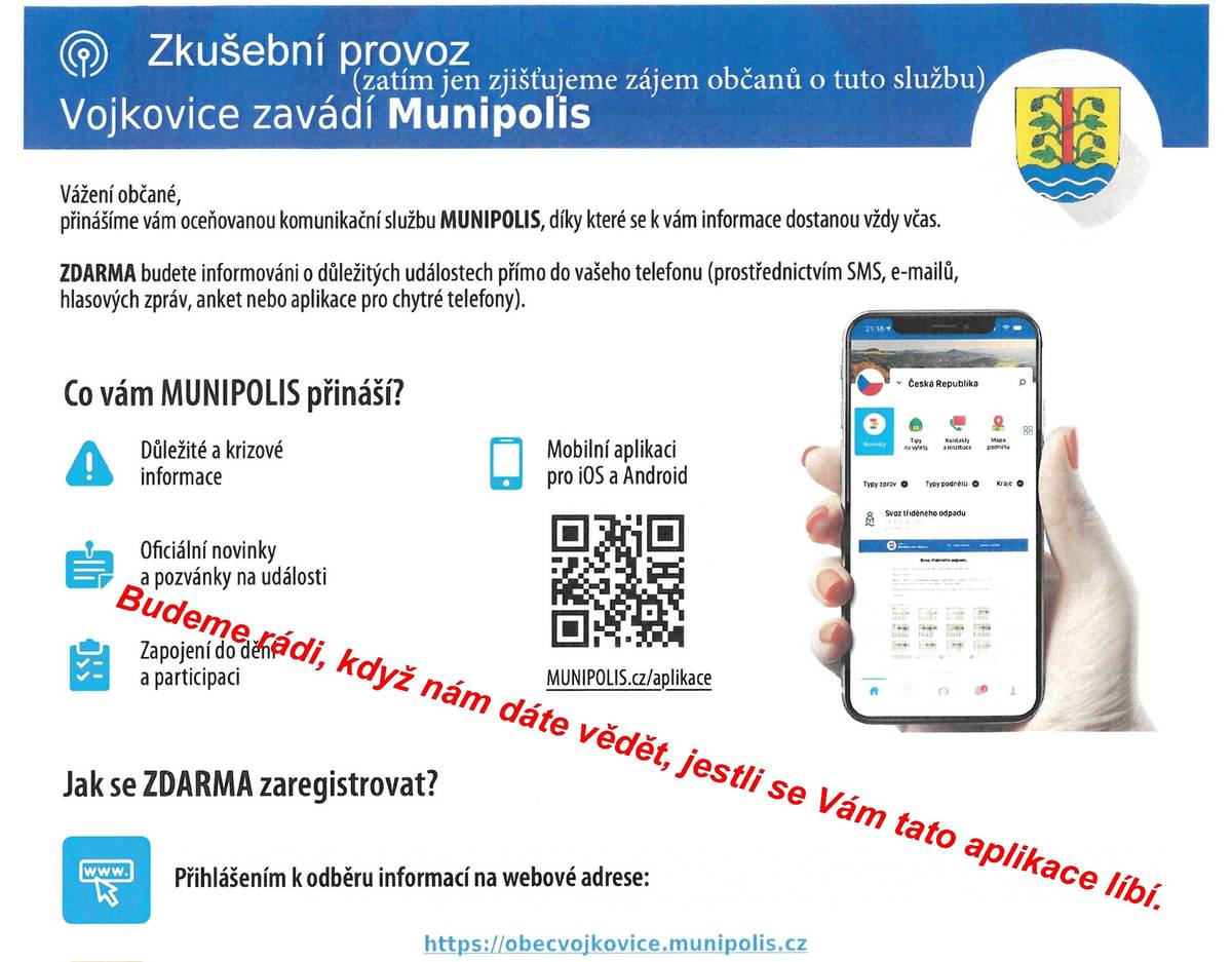 zvažujeme změnu komunikační aplikace pro naše občany