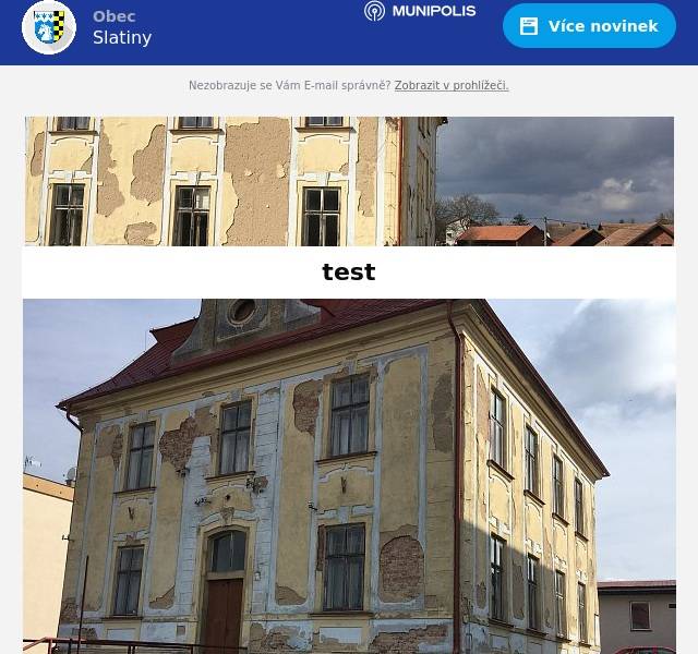 kontrolní email systemu munipolis