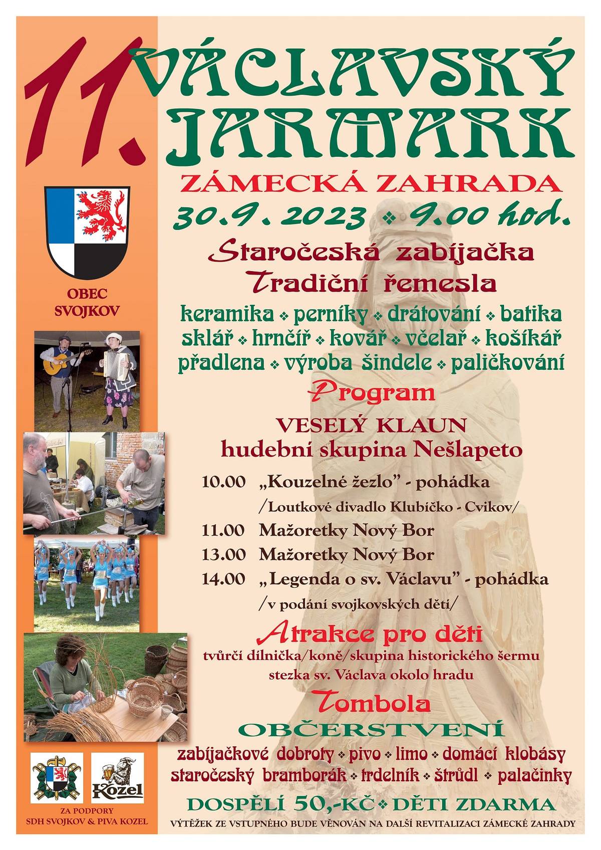 Již tuto sobotu 30.9. od 9.00 bude v zámecké zahradě 11. Václavský jarmark. Přijďte se podívat.