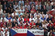 Čeští fanoušci během čtvrtfinále MS 2024 Česko - USA