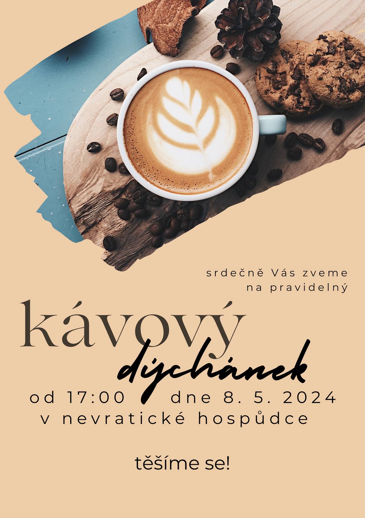 Srdečně zveme ženy všech věkových kategorií na kávový dýchánek.
Ve středu 8.5. v 17:00 v nevratické hospůdce.