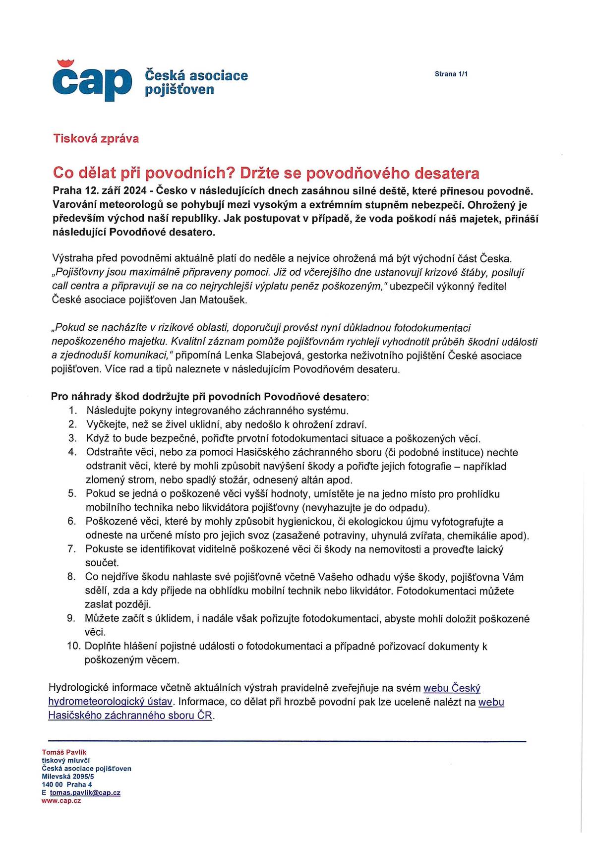 Co dělat při povodních