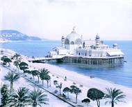 Molo a promenáda v Nice (Francie, 1890-1900).