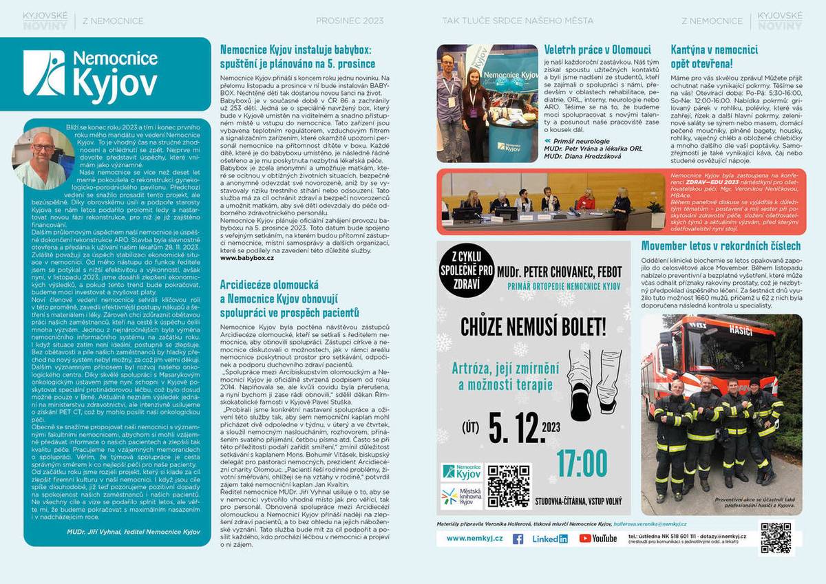 Aktuální informace z nemocnice Kyjov