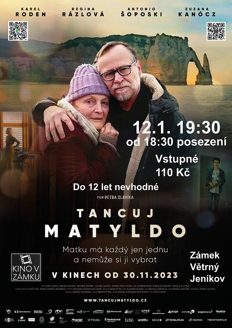 Kino v zámku Vás zve v pátek 12.1. v 19:30 na projekci filmu Tancuj Matyldo. 
Cena vstupného je 110Kč.

Nevhodné do 12 let!
Promítáme na zámku v zeleném salónku.
Od 18:30 posezení a diskuze. Chceme Vám dát prostor k výběru dalších filmů.
Více informací najdete na stránkách kina https://www.kinovzamku.cz/…cuj-matyldo/