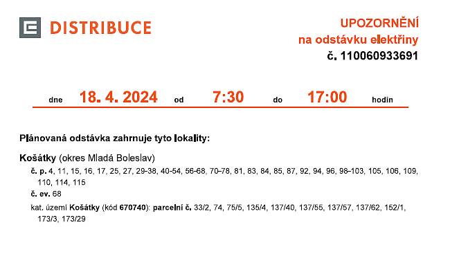 18. 4. 2024 od 7:30 do 17:00 hodi