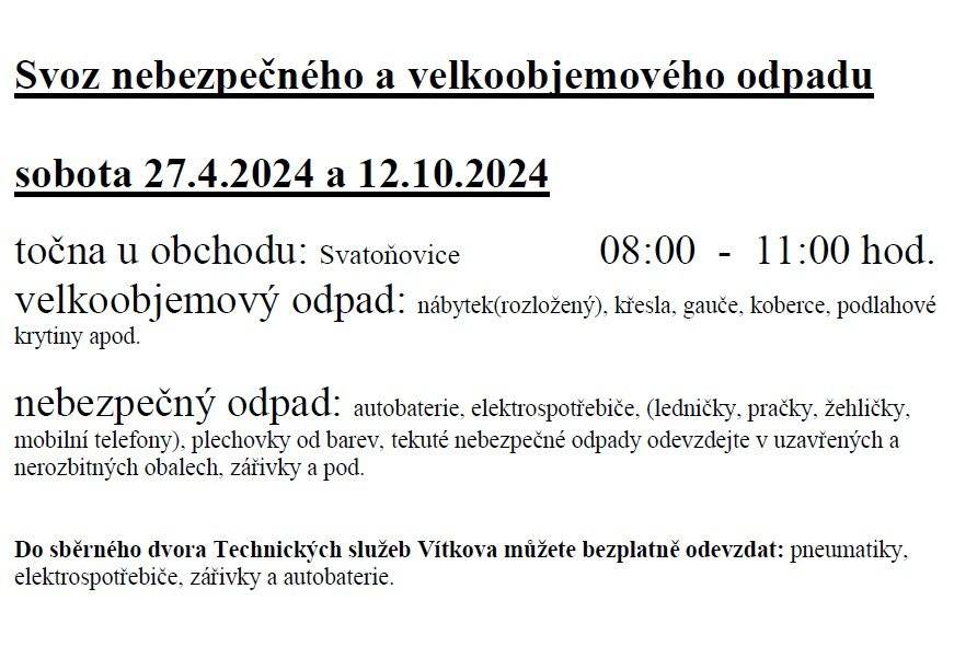 dne 12.10.2024 od 8:00 - 11:00hod.