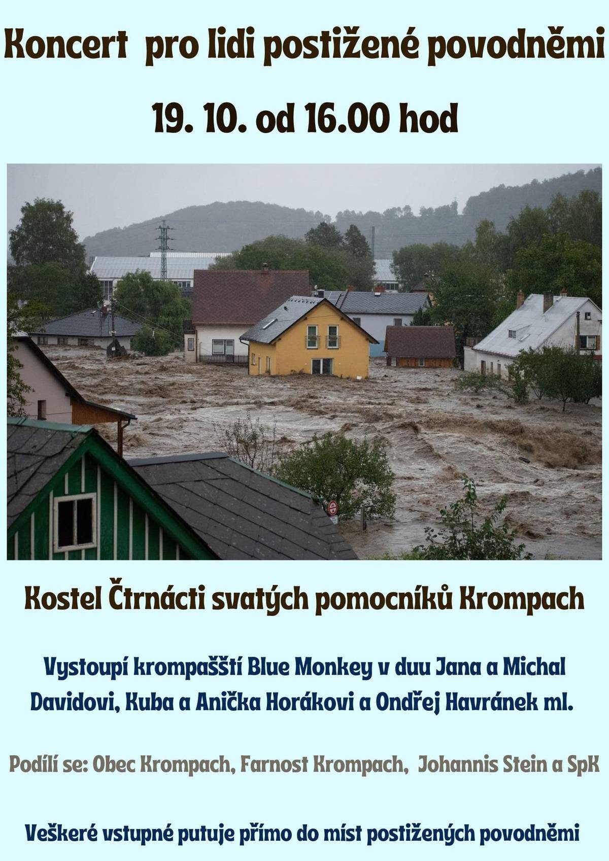 Zveme všehny tuto sobotu 19.10. od 16:00 do kostela Čtrnácti svatých pomocníků na charitativní koncert. Přijďte podpořit dobrou věc.