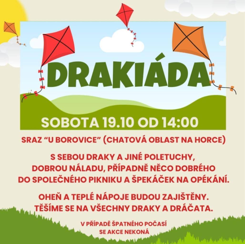 KDY: sobota 19.10.2024 od 14:00 hodin  KDE: sraz "u borovice" - chatová oblast na Horce  Podrobnosti v letáčku  Hrníček nebo kelímek na teplé nápoje s sebou!
