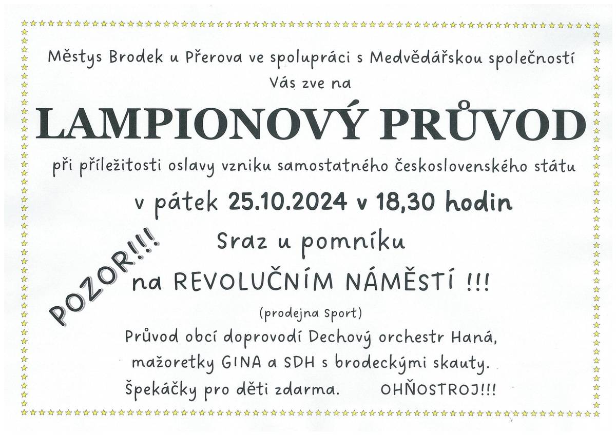 Pátek 25.10.2024 v 18:30 hodin, sraz na Revolučním náměstí (před prodejnou Sport).