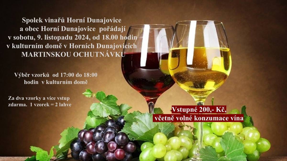 Pozvánka na svatomartinskou ochutnávku mladých vín.
