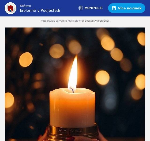 Hřbitov v Jablonném v Podještědí bude v době od 25.10. do 8.11.2024 otevřen pro veřejnost vždy do 20:00 hodin.