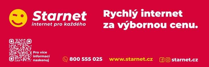 Vážení občané. Dnes pro vás máme novinku, která se týká vašeho připojení k internetu a televizního vysílání. Firma Starnet, která je místním poskytovatelem internetu a televize, nedávno provedla modernizaci své internetové sítě. Díky tomu nyní nabízí možnost navýšení rychlosti internetu. Pokud máte zájem získat více informací o této nabídce, navštivte stránky starnet.cz nebo volejte bezplatnou linku 800 555 025. Tým firmy Starnet je připraven vám odpovědět na všechny vaše otázky. Váš Starnet