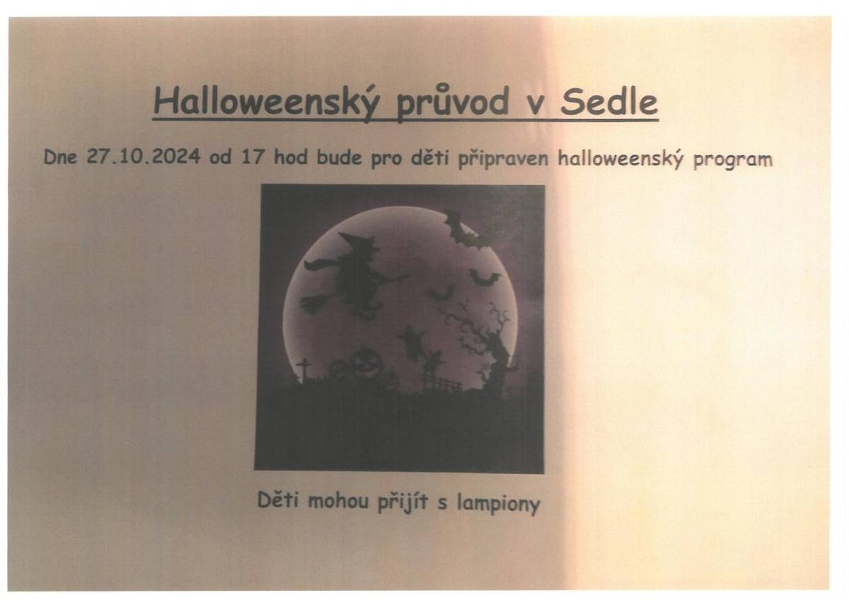 Halloweenský průvod v Sedle