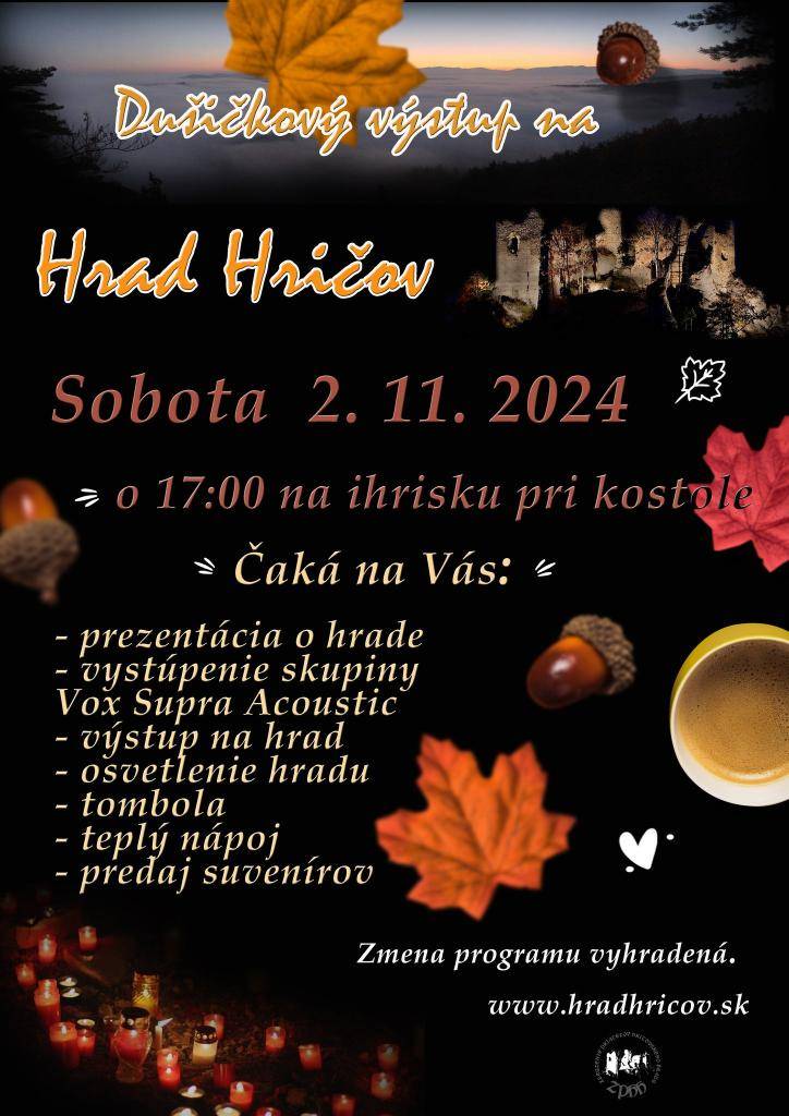 V sobotu 2. novembra 2024 o 17:00 hod