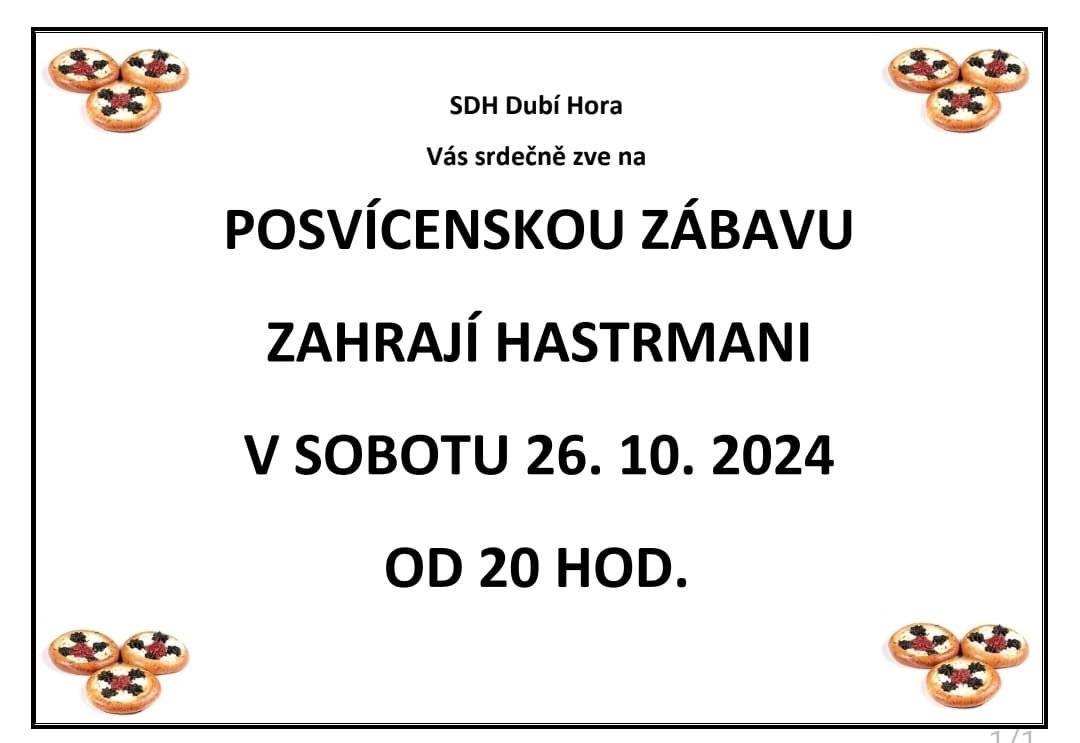 SDH Dubí Hora Vás srdečně zve na