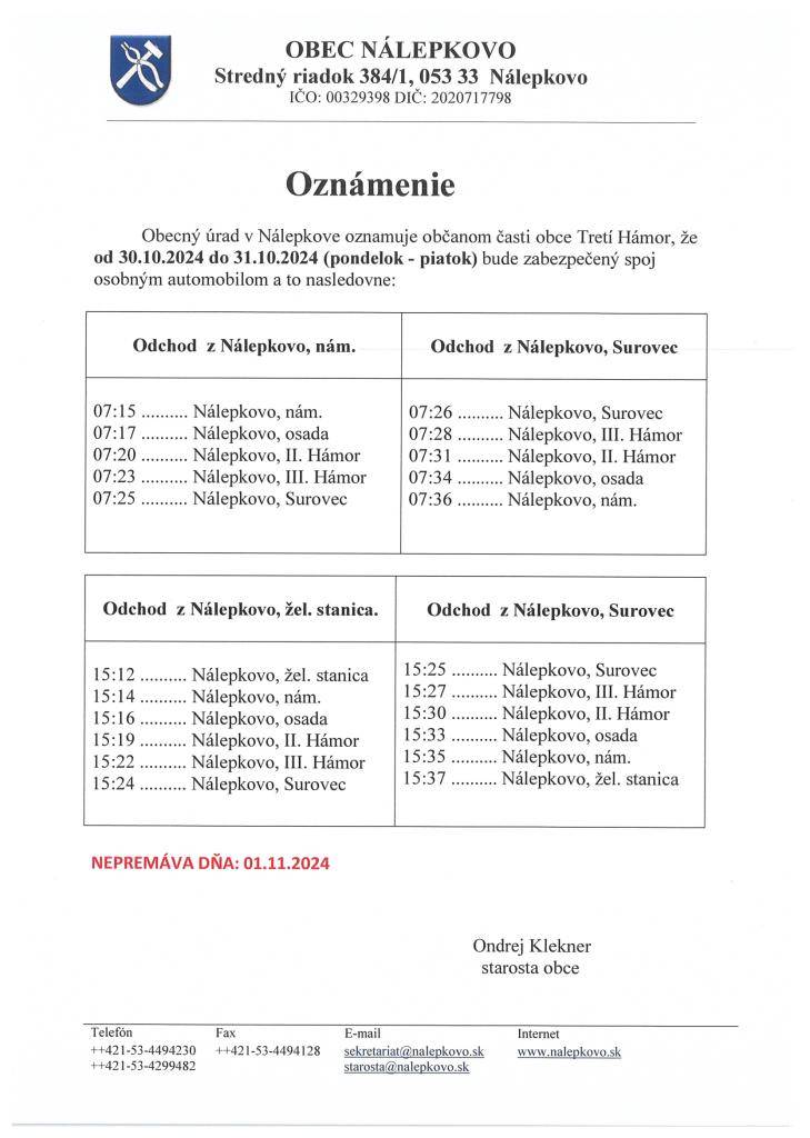 Oznámenie 