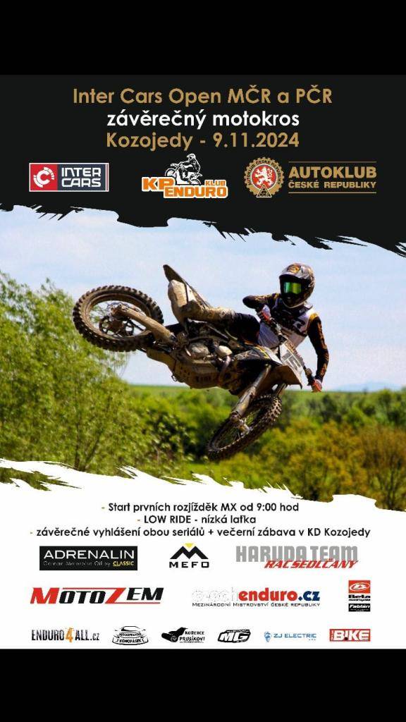 Plakát na závěrečný motokros Kozojedy