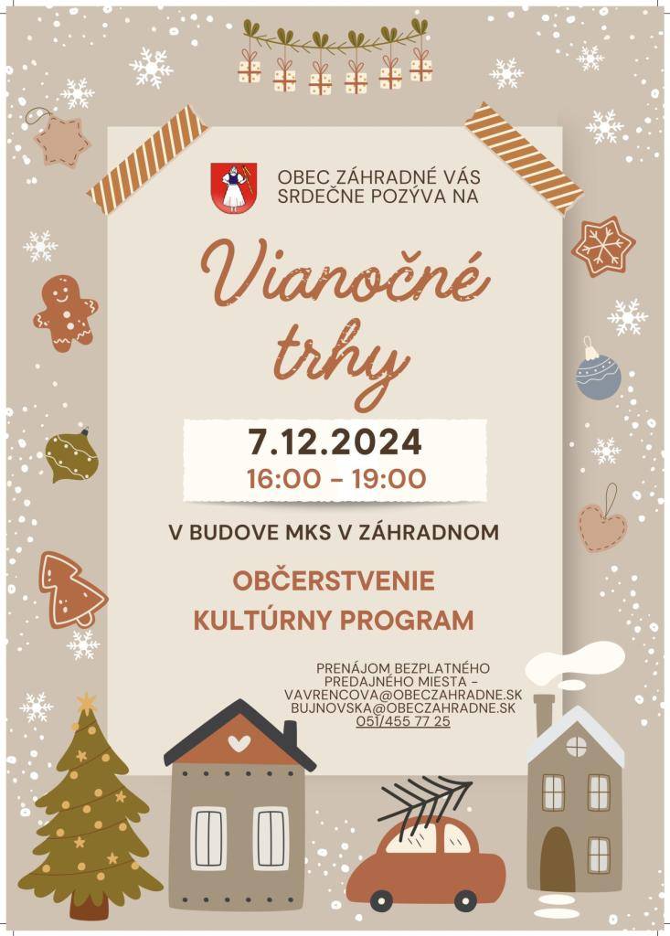 Prenájom bezplatného predajného miesta:  bujnovska@obeczahradne.sk  vavrencova@obeczahradne.sk  tel. kontat: 051/455 77 25