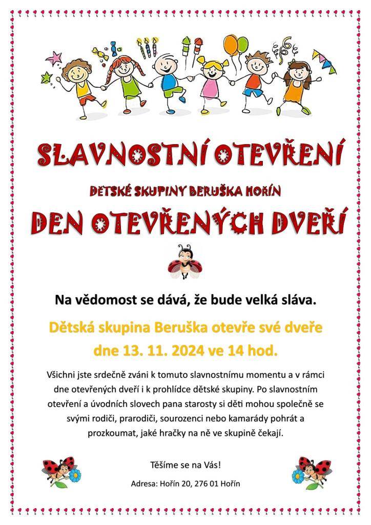 Den otevřených dveří 13. 11. 2024 ve 14:00 hod