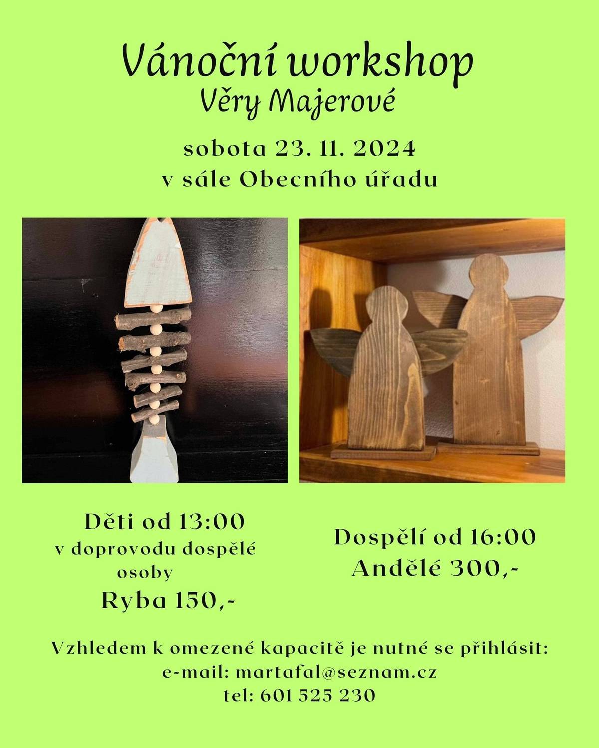 Zveme Vás na tuto akci, která proběhne v sále Obecního úřadu v Kosoříně dne 23.11.2024 od 13.00 pro děti a od 16:00 pro dospělé. Těšíme se na Vás...