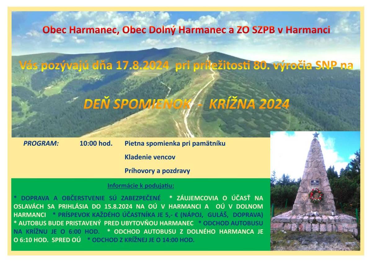 Deň spomienok - Krížna 2024