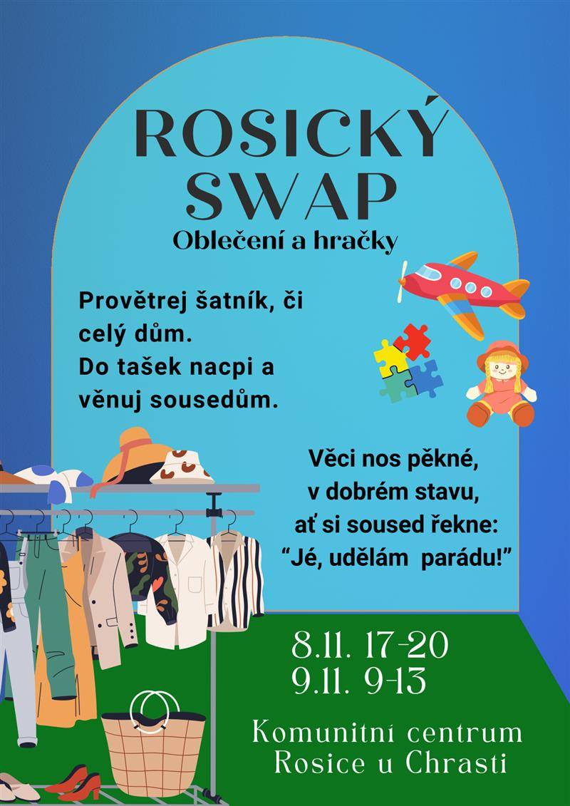 8. listopadu - pojízdná vinotéka Holánek - mladá vína, Müller Thurgau, suché svěží víno s chutí tropického ovoce za 150,- Kč, Muškát moravský, polosuché lehké víno s květinovou vůní za 135,- Kč, bílý burčák, vína sudová 80-90 kč/litr, vína lahvová výběr z hroznů, pozdní sběr 150-250 Kč. Vinotéka bude stát od 15:55 do 16:15 u prodejny Jednota   8. listopadu - Rosický swap - výměna oblečení v Komunitním centru, od 17:00 do 20:00   9. listopadu - Rosický swap - výměna oblečení v Komunitním centru, od 9:00 do 13:00   9. listopadu - Svatomartinská husa - kuchyň ZD Rosice - Svatomartinské husí stehno (390 Kč) nebo Svatomartinské husí prso (410 Kč) - houskové a bramborové knedlíky, červené a bílé zelí, husí vývar s nudlemi v ceně. Od 11:00 do 14:00 možnost konzumace v jídelně ZD Rosice nebo s sebou domů, objednávky na tel.: 773 620 181, vaří František Dobrkovský.   10. listopadu - Svatomartinská husa v hospodě Na Křižovatce v Rosicích - otevřeno od 11:00, objednávky na tel.: 777 640 666 nebo na moravanskydum@email.cz. Husí paštika s brusinkami a červeným vínem, pečivo (80 Kč), polévky husí kaldoun s drůbky a těstovinou (49 Kč) nebo husí vývar s játrovými knedlíčky (49 Kč), Konfitovaná husička (1/4), variace knedlíků, barevné zelí (349 Kč), dezert horký jablečný závin se zmrzlinou (80 Kč) a vína z vinařství Tetur. Celé čtyřchodové menu za 540 Kč.   11. listopadu - 19. zasedání Zastupitelstva obce Rosice - Komunitní centrum Rosice od 18:00.   12. listopadu - Jak na imunitu s čínskou medicínou - od 17:30 přednáška v Komunitním centrum Rosice (PharmDr. Lucia Demjanovičová, Ph.D.), vstupné 250 Kč.   13. listopadu - setkání Klubu seniorů Rosice v Komunitním centru Rosice od 16:00   14. listopadu - taneční podvečer pro seniory na sále hospody Na Křižovatce - k tanci a poslechu hraje od 16:00 Úžas, vstupné 80 Kč.   15. listopadu - pojízdná vinotéka Holánek - u prodejny Jednoty od 15:55 do 16:15   22. listopadu - pojízdná vinotéka Holánek - u prodejny Jednoty od 15:55 do 16:15   27. listopadu - setkání Klubu seniorů Rosice v Komunitním centru Rosice od 16:00   28. listopadu - taneční podvečer pro seniory na sále hospody Na Křižovatce - k tanci a poslechu hraje od 16:00 Duo Fontána, vstupné 80 Kč   29. listopadu - pojízdná vinotéka Holánek - u prodejny Jednoty od 15:55 do 16:15   30. listopadu - Rosické mikulášské trhy s Mikulášem, čertem i andělem