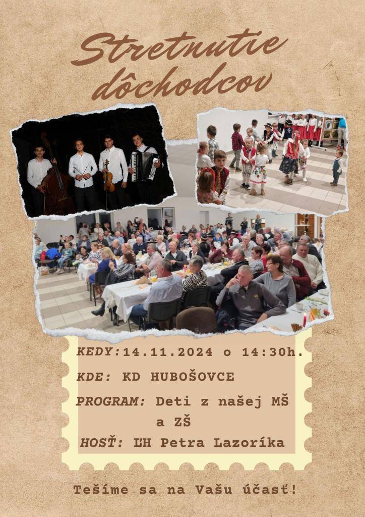 Posedenie dôchodcov pri príležitosti osláv jesene ich života.