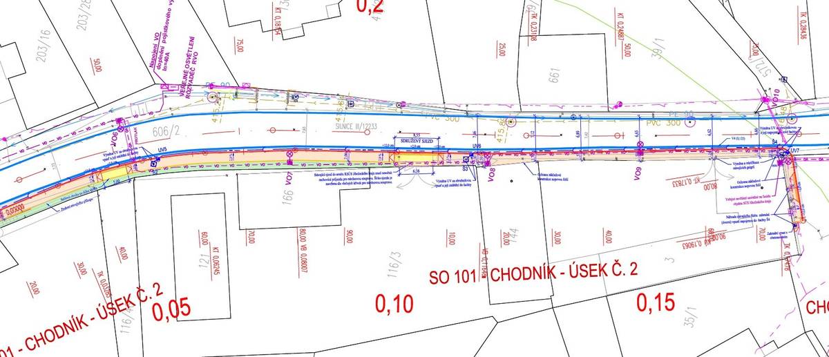 CHODNÍK V OBCI ÚJEZD Tento týden byly zahájeny stavební práce na stavbě nového chodníku v místní části města Vodňany v obci Újezd. Dokončení prací je plánováno dle harmonogramu prací do konce tohoto kalendářního roku. V rámci stavby bude zhotoveno i nové veřejné osvětlení. Stavební práce částečně omezují průjezd obcí a zužují komunikaci III/12233, prosíme přizpůsobte svou jízdu a buďte opatrní.
