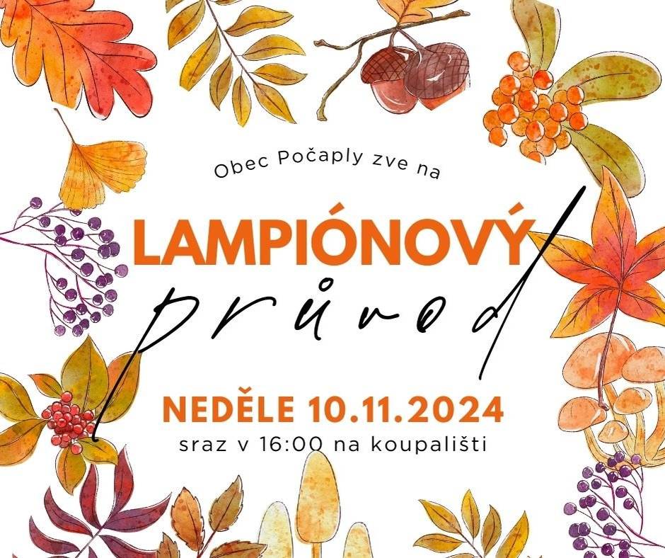 Srdečně zveme na podzimní opékání buřtů na koupališti a lampiónový průvod. Sraz v neděli 10.11.2024 v 16 hodin na koupališti. Vlastní lampionky s sebou a pokud bude foukat, můžete vzít draky! Těšíme se!