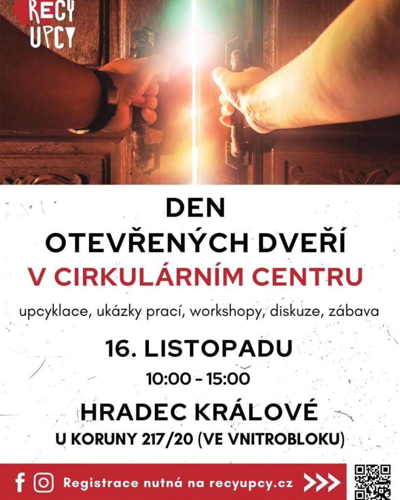 Srdečně vás zveme v sobotu 16. listopadu na prohlídku nových prostor Cirkulárního centra v Hradci Králové.