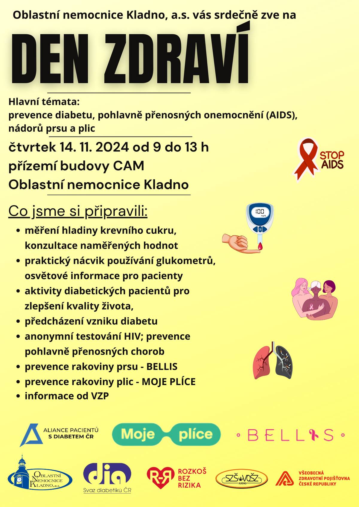 Pozvánka na den zdraví od 9 do 13 hodin Oblastní nemocnice Kladno