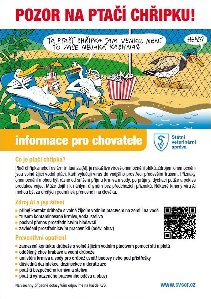 V malochovu v Dobešově byl zaznamenán výskyt ptačí chřipky. Pro lidi nemoc nijak nebezpečná není, ale u chovatelů jsou nutná opatření.