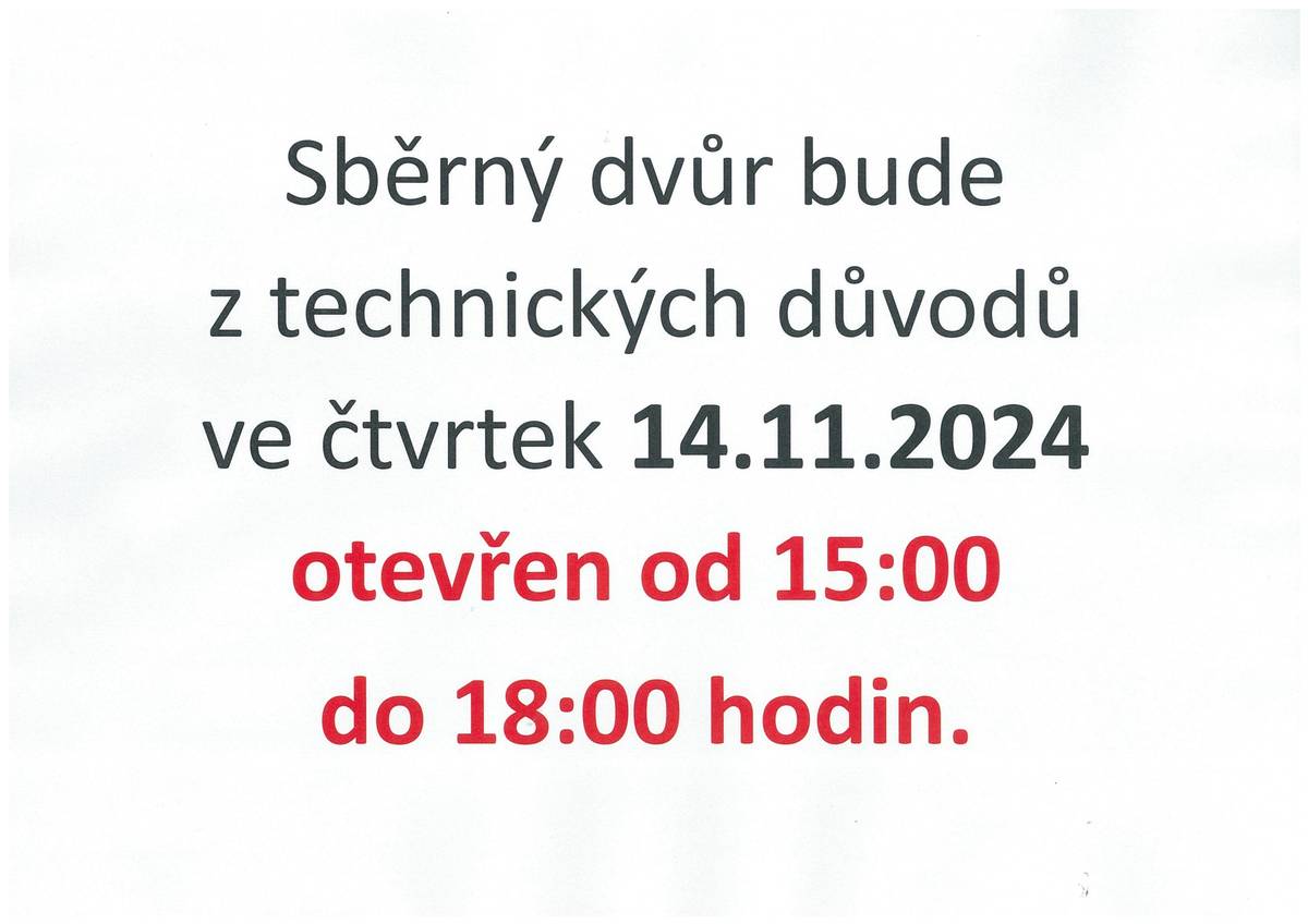 Omezení otevírací doby: