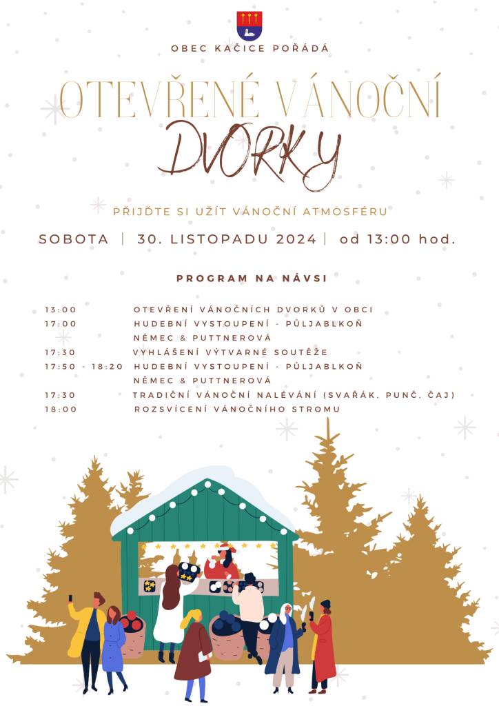 Srdečně Vás zveme první advetní víkend na otevřené vánoční dvorky v Kačici. V sobotu 30.11.2024 od 13:00 hod.