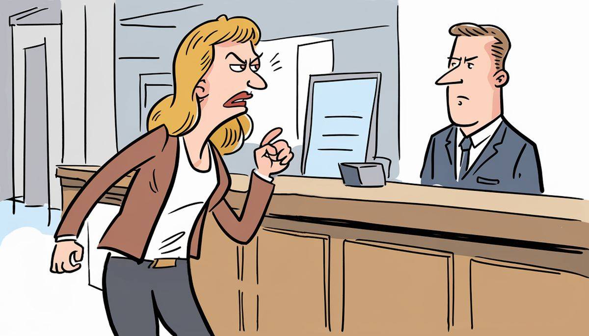 Blondýnu rozčílilo, že v hotelu nefunguje výtah