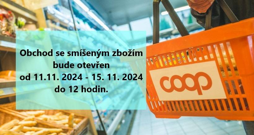 Změna provozní doby obchodu se smíšeným zbožím.