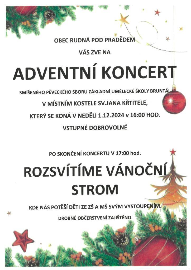Rozsvěcení vánočního stromu a adventní koncert
