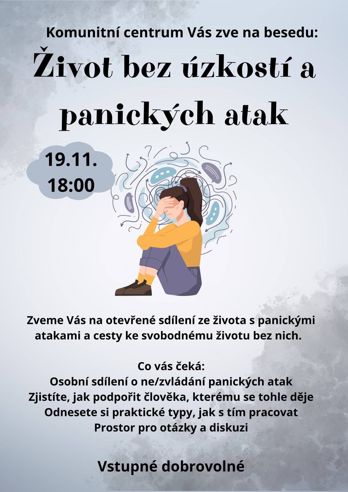 úterý 19.11. - Život bez úzkostí a panických atak - Komunitní centrum Rosice od 18:00     pondělí 28.11. - Bubnovací workshop - základní techniky hry na džembe, uvolnění stresu, koordinace, odreagování. Džembe k zapůjčení na místě. Určeno pro věk 15+, cena 350 Kč - Komunitní centrum Rosice     sobota 30.11. - Andělská soutěž - soutěž o co nejoriginálnějšího anděla - socha, obraz nebo jiné umělecké zpracování. Své výrobky doneste v sobotu 30.11. do muzea Rosické tržnice mezi 8. a 9. hodinou, poté zde budou volit návštěvníci Mikulášských trhů nejlepší díla.     sobota 30.11. - Mikulášské trhy - prodej vánočního zboží a výrobků, ZD Rosice, pekelné speciality v Hospůdce Cihelna, čertovská kavárnička, pro děti návštěva pekla, soutěže s odměnami, andělská pošta Ježíškovi, možnost potkat se s Mikulášem, čertem a andělem.     sobota 30.11. - Čertovský rej v Boru u Chroustovic - za básničku či písničku odměna tě čeká, občerstvení pro hříšníky, pro hodné i nezbedníky. Na hřišti v Boru u Chroustovic od 17:00.     sobota 7.12. - Zájezd na muzikál Les Misérables - Bídníci do GOJA Music Hall v Praze. Odjezd autobusem od OÚ Rosice v 10:30 (začátek představení ve 14:00), po muzikálu procházka vánoční Prahou. Návrat ve večerních hodinách. Cena 600 Kč (vstupenka a doprava tam i zpět). Nutná rezervace a platba předem na podatelně OÚ Rosice.      sobota 7.12. - Adventní koncert v kostele sv. Václava v Rosicích. Vánoční atmosféru naladí pěvecký sbor dětí a dospělých z Chrasti a širého okolí, Zvoneček, Naděje, Poslední šance a skupina HB a hosté. Vstupné dobrovolné.