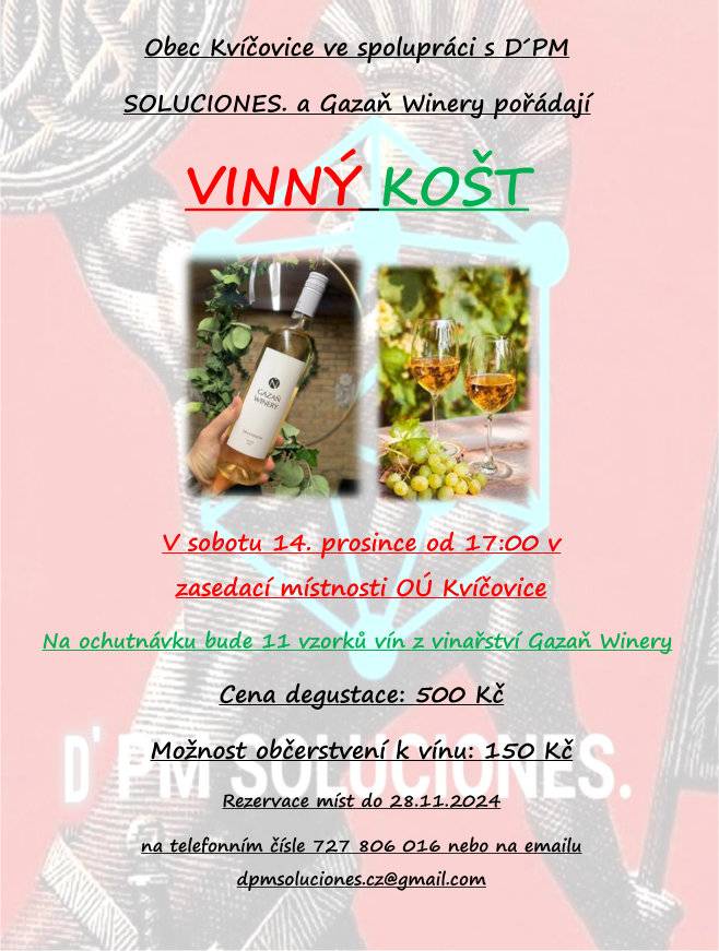 Zveme Vás na degustaci vín rodinného vinařství Gazaň. Přijďte v klidu v předvánočním shonu posedět, ochutnat výborná vína, pohovořit s přáteli a možná vybrat i hezký vánoční dárek, či maličkost.