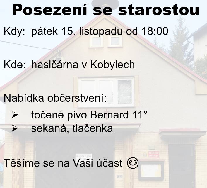 Zasíláme Vám pozvánku na listopadové posezení v hasičárně.