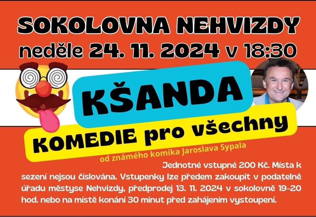 Zveme vás na výjimečnou akci v Sokolovně Nehvizdy, která se uskuteční v neděli 24. listopadu 2024 od 18:30. Přijďte si užít nezapomenutelný večer!