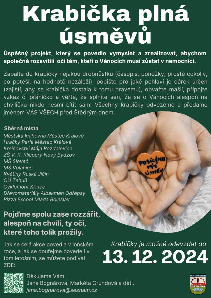 sbírka drobných dárků pro pacienty v nemocnicích