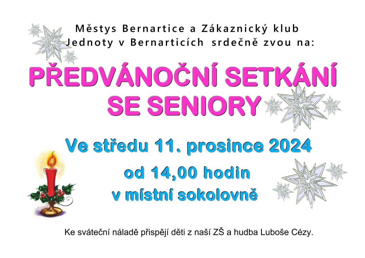 Ve středu 11.12.2024 od 14:00 v místní sokolovně.