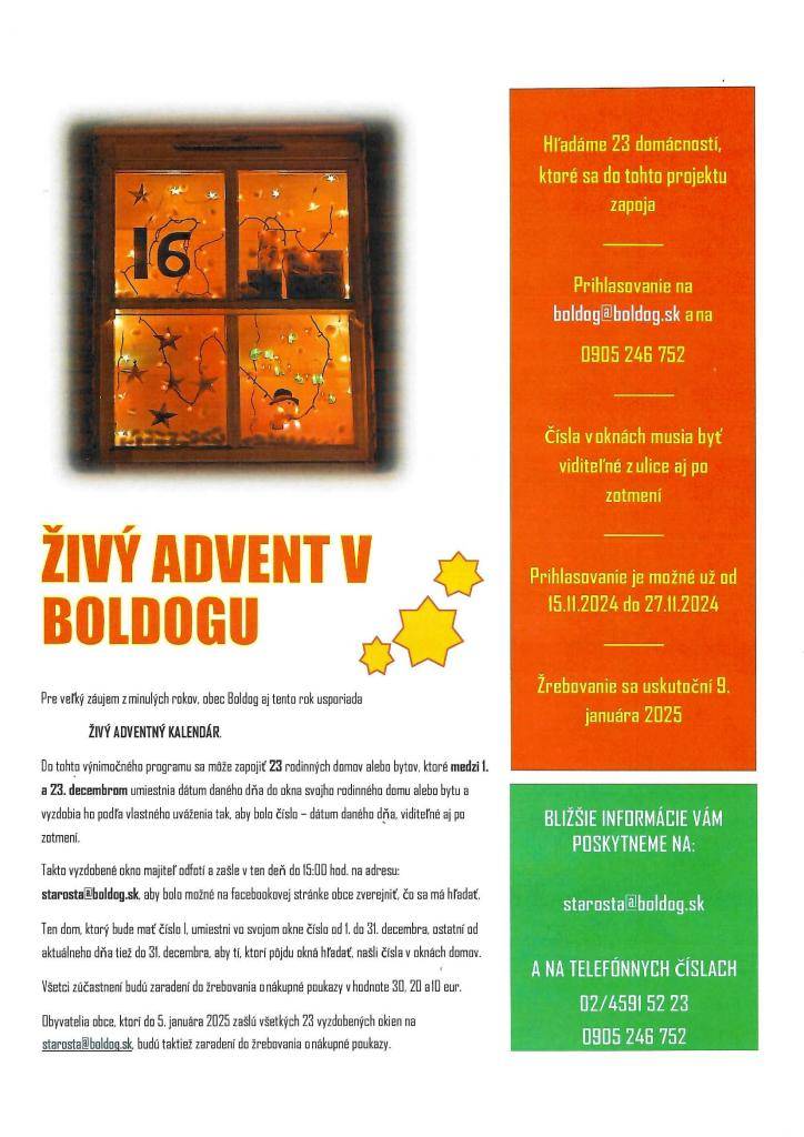 Živý Advent v Boldogu