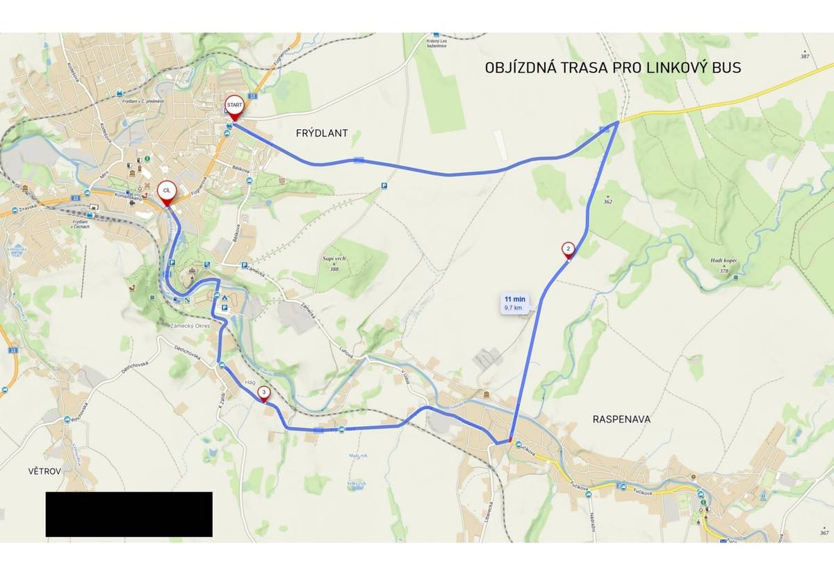 Ve dnech 22.11. (od 18 hodin) – 24. 11. (do 20 hodin) 2024 bude uzavřena komunikace I/13 v části ul. Fügnerova ve Frýdlantu, z důvodu napojení objektů Speciální školy Frýdlant na hlavní kanalizační řad, který je umístěn v ul. Fügnerova. Prosíme všechny, aby respektovali objízdné trasy a pokyny Městské policie Frýdlant.